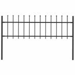 vidaXL Tuinhek Woerden met speerpunt staal 181x60 cm zwart, Verzenden