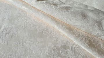 500 x 165 cm – ivoorkleurig damastweefsel voor bekleding –