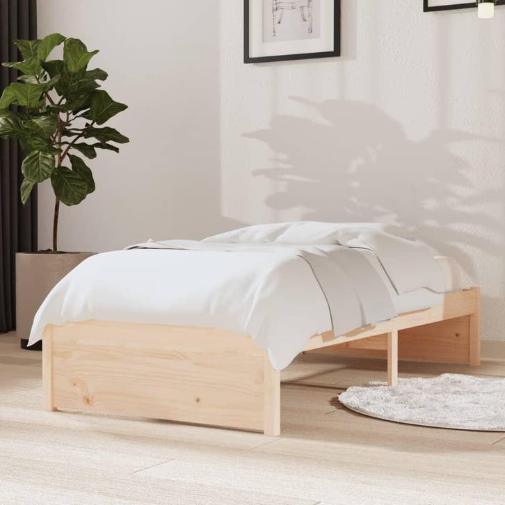 vidaXL Bedframe massief hout 75x190 cm, Huis en Inrichting, Slaapkamer | Bedden, Nieuw, Verzenden