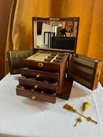 Boite a Bijoux - 4 Niveaux - Sieradendoos - Hout - Spiegel &