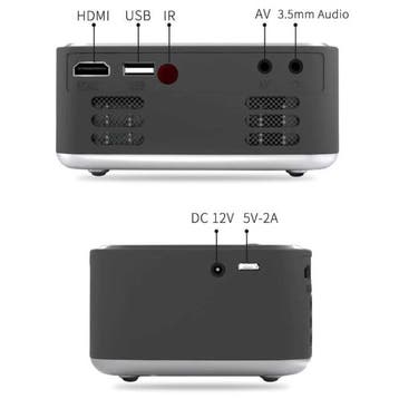 T20 LED Projector - Mini Beamer Home Media Speler Zwart, Verzenden, Nieuw