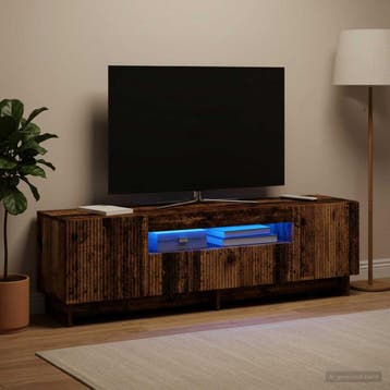 vidaXL LED tv-meubel EDE 153 x 35 x 43 cm Oud hout Bewerkt, Verzenden, Nieuw