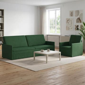 vidaXL bank / zetelstel 2 pcs Jungle Groen Corduroy stof, Verzenden, Nieuw