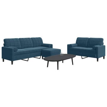 vidaXL 3-delige Loungeset met kussens en bolsters fluweel, Verzenden, Nieuw