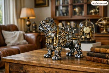 Saladin Buru - Beeld, ***STEAMPUNK BULDOG*** - 29.5 cm -