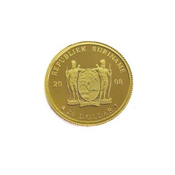 Suriname. 20 Dollars 2008 Olympische Spelen - Antony Nesty