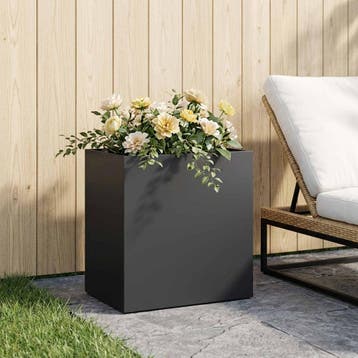 vidaXL Plantenbak Zwart 50 x 30 x 50 cm Koudgewalst staal, Verzenden