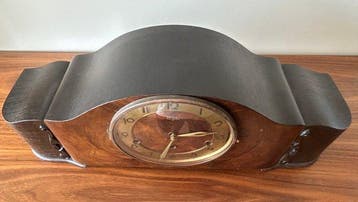 Pendule de cheminée - - Noyer - 1930-1940 - pendule de, Antiquités & Art
