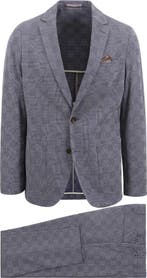 Suitable Kostuum Flex Ruiten Blauw maat Maat 48/50 (M) Heren, Verzenden