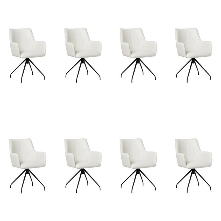 Set van 8 Leren draaibare eetkamerstoelen Wave - Toledo, Maison & Meubles, Tabourets de bar, Enlèvement ou Envoi
