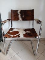 Fauteuil - Chroom, Leder - Leren console stoel, Antiquités & Art