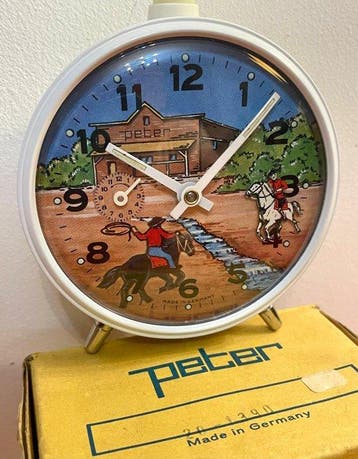 Tafelklok - Peter - Metaal - 1960-1970 - Vintage – Caixa, Antiek en Kunst