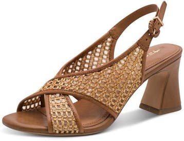 Tamaris Sandalen Met Hak cognac Raffia - Maat 39 (Schoenen), Verzenden, Nieuw