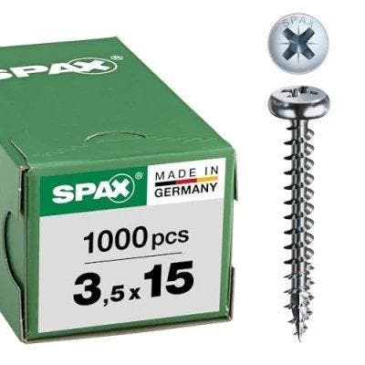 Spax universele schroef halfronde kop WIROX Kruiskop Z2 3,5, Bricolage & Construction, Quincaillerie & Fixations, Envoi