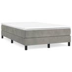 vidaXL Boxspring met matras fluweel lichtgrijs 120x190 cm, Verzenden, Nieuw