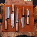 Keukenmes - Chefs knife - rozenhout, staal, leer - Spanje -