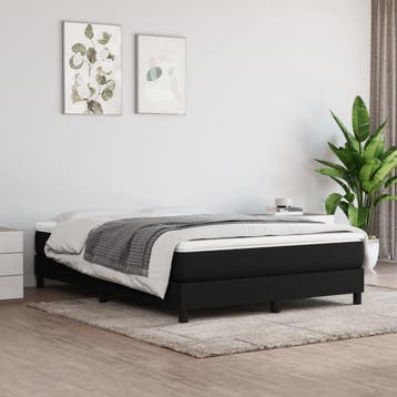 vidaXL Boxspring bed stof zwart 140x200 cm, Verzenden, Nieuw
