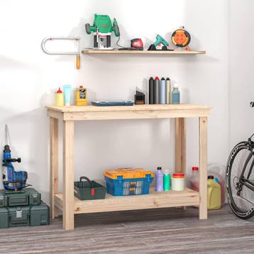 vidaXL Werkbank 110x50x80 cm massief grenenhout, Verzenden, Nieuw