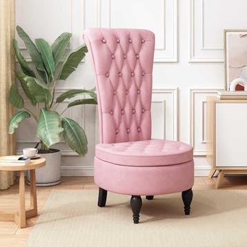 vidaXL Hogerugstoel Roze 56,5 x 70 x 110 cm Fluweel, Verzenden, Nieuw