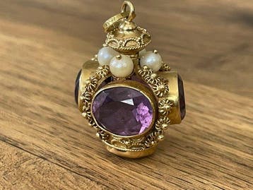 Pendentif - 18 carats Or jaune - 2.50ct. tw. Améthyste -
