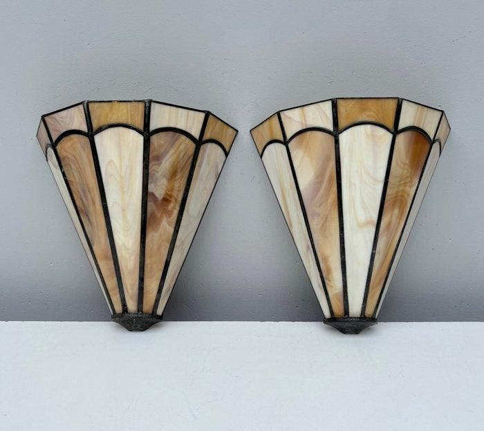 Wandlamp (2) - Glas-in-lood, Antiquités & Art, Curiosités & Brocante