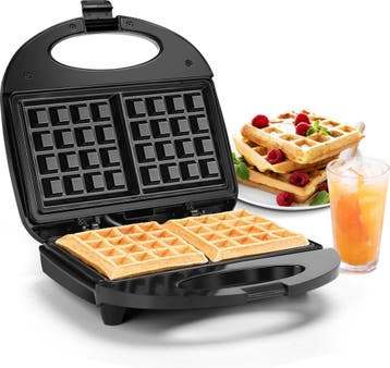 Wafelijzer - Wafelmaker - 2 Wafels - 750W - RVS - Aigostar, Verzenden