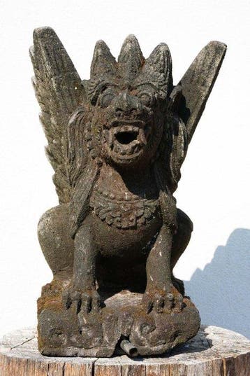 Singa Antico in Pietra con Predisposizione per Fontana –, Antiek en Kunst