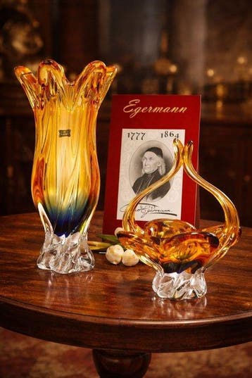 Egermann - Egermann - Vaas (2) - Kristal, Antiek en Kunst