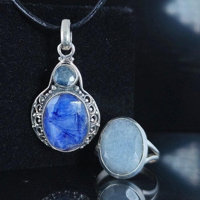 Saffier Sieraden- 10.18 g - (2), Verzamelen, Mineralen en Fossielen