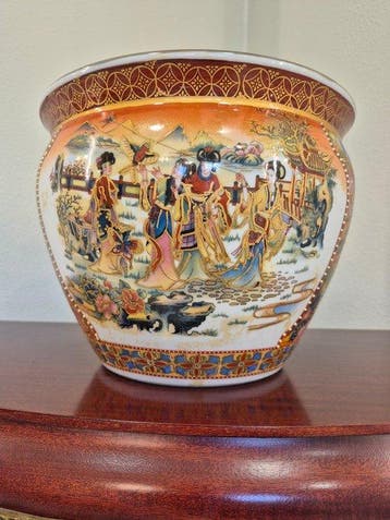 Pot de fleurs - Porcelaine - Style Satsuma