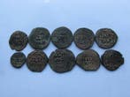Islamitische Rijk (middeleeuws) Lot of 10 Æ coins 8th