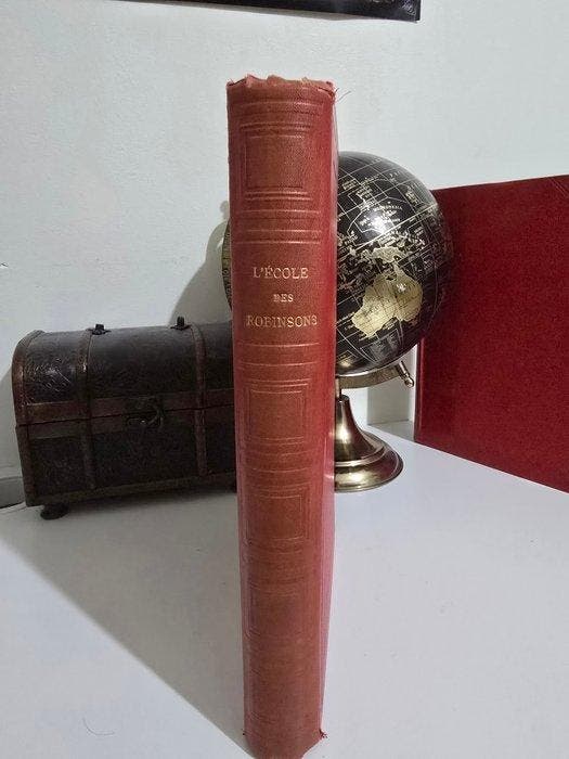 Jules Verne; Illustrator: L. Benett - LÉcole des Robinsons, Antiek en Kunst, Antiek | Boeken en Manuscripten