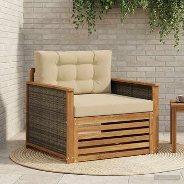vidaXL Buiten Midden Sofa Naturel, Verzenden, Nieuw