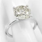 Bague - 14 carats Or blanc - 3.82ct. tw. Diamant (Couleur