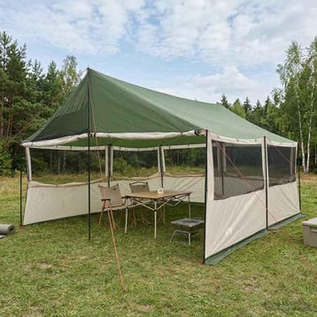 vidaXL Familietent met dak Groen 450 x 400 x 265 cm, Verzenden, Nieuw