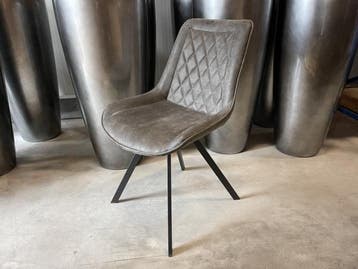 Veiling - Eetkamerstoel Diamond (set van 8) microleder - ant, Nieuw