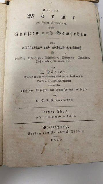 Eugène Péclet - Über die Wärme und deren Verwendung in den, Antiek en Kunst