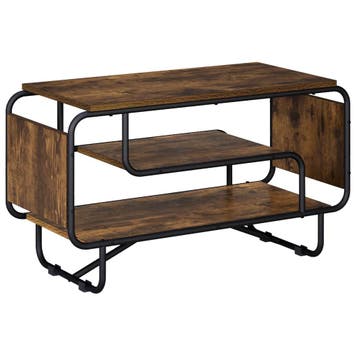 vidaXL TV Stand 80 x 36 x 45 cm Gerookt eiken Bewerkt hout, Verzenden
