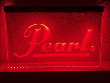 Pearl drums neon bord lamp LED  verlichting reclame lichtbak, Verzenden, Nieuw