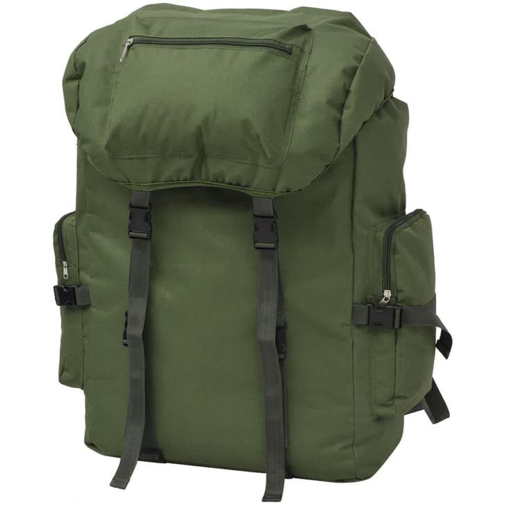 vidaXL Rugzak legerstijl 65 L groen, Handtassen en Accessoires, Tassen | Rugtassen, Nieuw, Verzenden