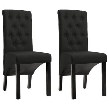 vidaXL Eetkamerstoelen 2 st stof zwart, Verzenden, Nieuw
