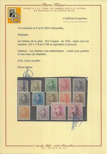 België 1919 - Albert I met helm - volledige reeks met, Postzegels en Munten, Gestempeld