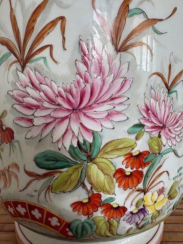 Champagne koeler - Aardewerk - Grote cache-pot van faience, Antiek en Kunst