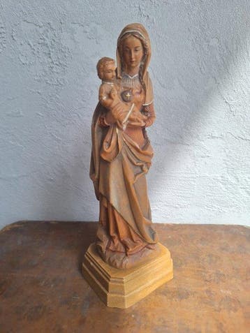 Beeld - Madonna met Kind - Hout - 1950-1960