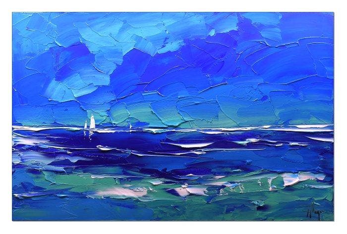 Olivier Pfleger - Mandrafina  Mer turquoise  FORMAT XL, Antiquités & Art, Art | Objets design