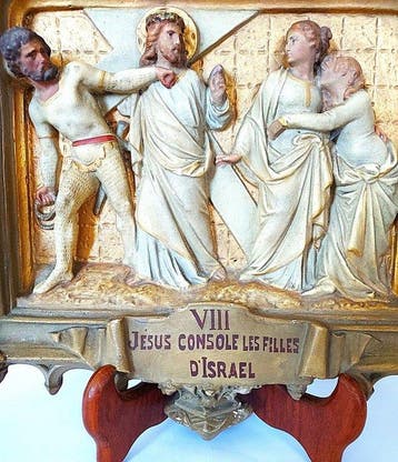 Plaque-relief de la Station du Chemin de Croix néo-gothique,, Antiquités & Art