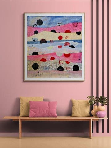 J. DELGALLO - Rosa al atardecer. XL. ( NO Reserve ), Antiquités & Art