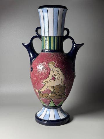 Amphora - Vaas - Jugendstil / vroege Art Deco - Steengoed -, Antiek en Kunst