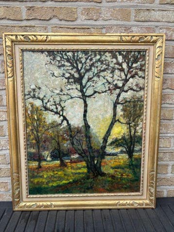 Eugène Masselus (1897-1998) - Landschap met fruitbomen, Antiquités & Art