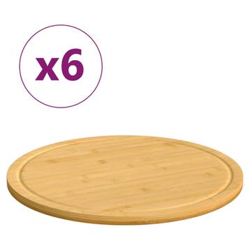 vidaXL Snijplanken 6 st Ø40x1,5 cm bamboe, Verzenden